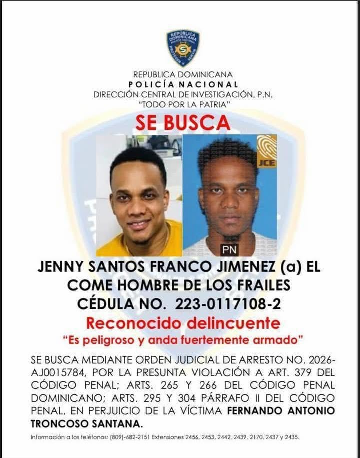 Policía informa fallecimiento de reconocido delincuente “El Come Hombre de Los Frailes” tras enfrentar agentes de la DICRIM Policía informa fallecimiento de reconocido delincuente “El Come Hombre de Los Frailes” tras enfrentar agentes de la DICRIM